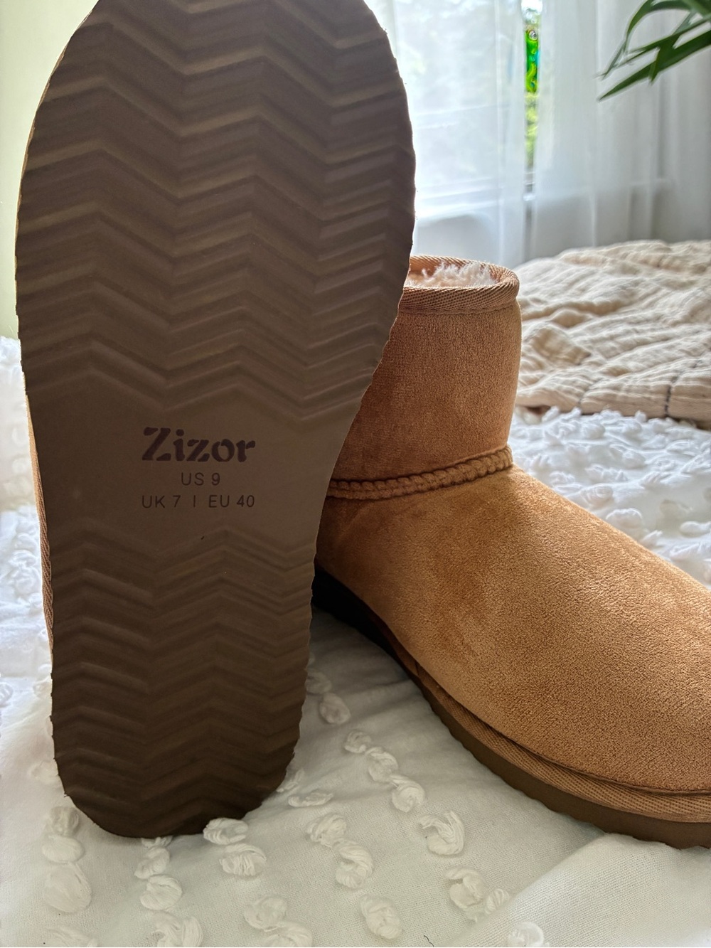 Classic Suede Faux-Fur Lined Ankle Boot - Chestnut - Picture 4 of 6